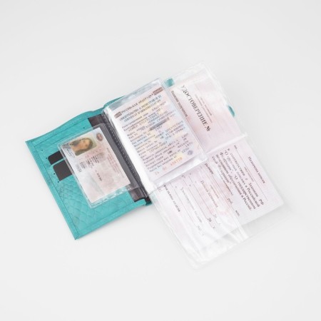 Textura cover cover and passports, turquoise color-5