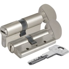 Цилиндровый механизм KALE 164 DBM-E/90, 40х10х40 мм, с вертушкой, 5 ключей, цвет никель