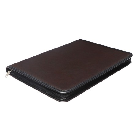 Business folder, artificial leather, 370 x 275 x 30 mm, with a metallic press, the handle “luxury” brown 6D041-2