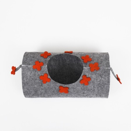 Tunnel for cats with a toy, 45 x 25 cm from felt-4