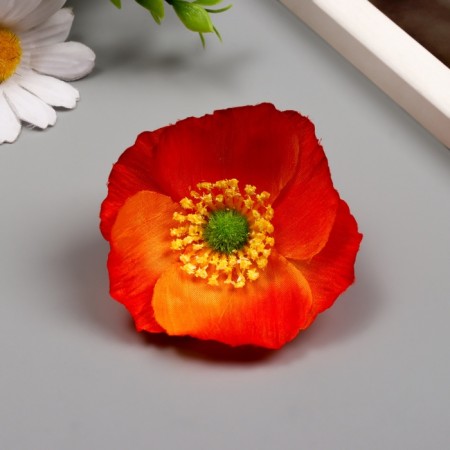 Budon on the leg for decoration "Orange orebeckia" 6.5x6.5 cm