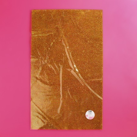 Thermocleic rhinestones on the sheet, d = 3 mm, 40 × 24 cm, gold color-4