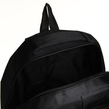 Youth backpack on a zipper, 4 pockets, black/blue color-5
