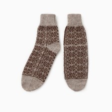 New Year. Women's socks, gray/brown color, 23-25