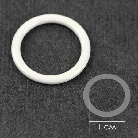 Step ring, metal, 10 mm, 20 pcs, white color-1
