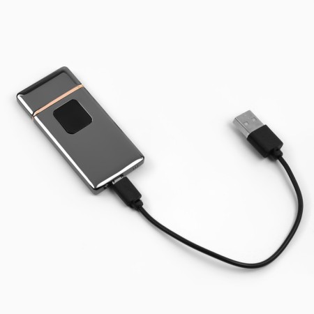 Electronic lighter "Lux", USB, spiral, 7 x 3.5 x 0.5 cm, dark chromium-1