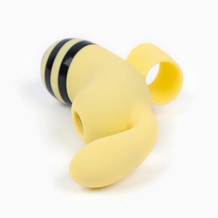 A fingerprint vibrator with a vacuum-wave stimulator, 15 modes, ABS, silicone, yellow-5