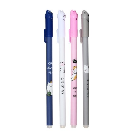Gel handle with erased ink Calligrata, 0.38mm, blue rod, Cat "Cat", mix-2