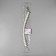 Handle for a bag, pearl beads, d = 12/14/16 mm, 39 cm, white/silver color