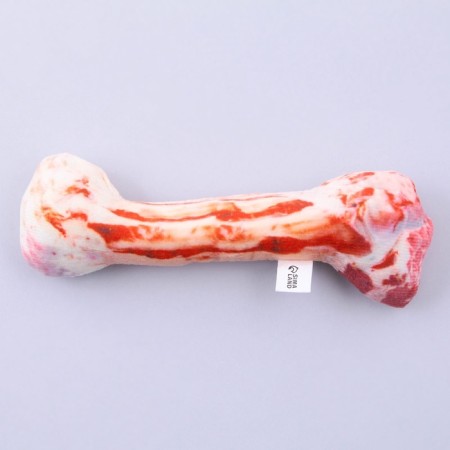 A toy for dogs with a bone of textiles, 19.6 x 6.6 cm-1