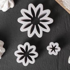 A set of confectionery recesses for marzipan and the dough of the “chrysanthemum”, 3 pcs: d = 6.5 cm, d = 3.5 cm, d = 2 cm