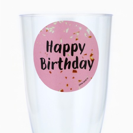 A set of plastic glasses for champagne "Happy Birthday", Party, 150 ml-2