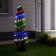 Girlynda "Horse tail" 10 threads of 2 m, silver thread, 200 LED, glow of multi, 2 modes, solar battery