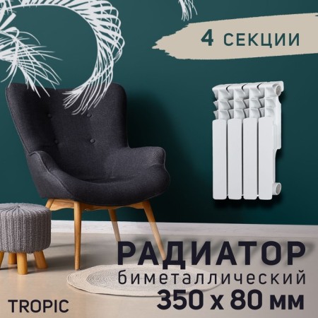 Tropic 350x80 mm radiator Bimetallic, 4 sections