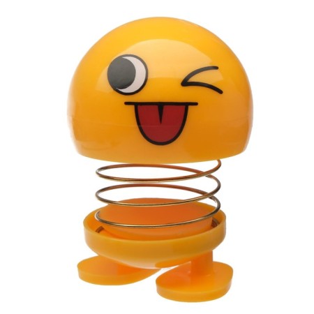 Smile on the spring, on the panel in the car, winks, yellow-1