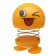 Smile on the spring, on the panel in the car, winks, yellow