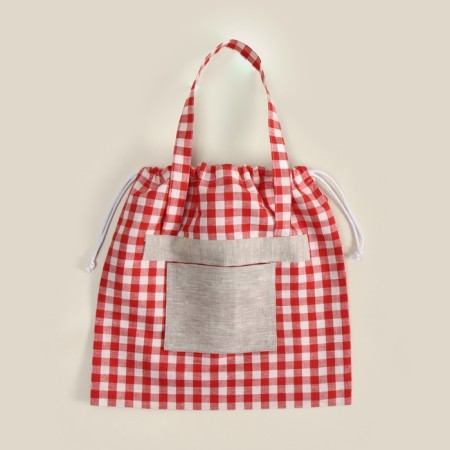 Slopper Sl Home "Red Cage" 50x50cm, 100% linen, 150g/m2-6