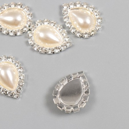 Decor for creativity Metal "Pearl in a drop" 2x1.5 cm-1