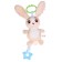 The rattle "Bunny", musical, suspended, beige color