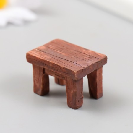 Figure for Florarium Polystone "Wooden table" 3.3x2.3x2.3 cm