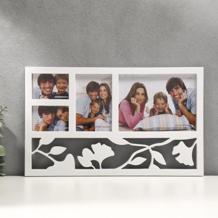 Photo frame plastic in 4 photos 6.5x9, 10x15, 20x15 cm "leaves" 43x26 cm