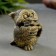 Figure "Owl with books" Small aged gold 5x5x5cm
