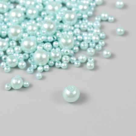 Beads for creativity plastic "Round. Ice mint" d = 3-8 mm, set 10 grams-1