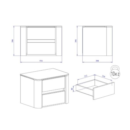 Covereign cabinet "Lazio", 398x550x396, Gray stone-2