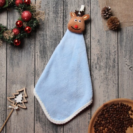 A towel kitchen shade "Deer", col. Blue 30*30 cm 270g/m2