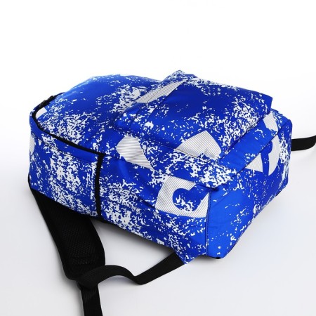 A backpack with a zipper, the color is blue-4