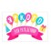 A sticker on a ball of a “Bright birthday, balls”, 29x19 cm