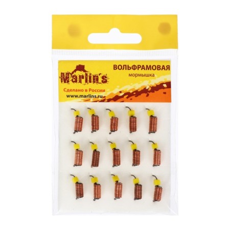 Mormyshka Wolfram Marlin’s Book, 3 mm, 1.5 g, copper + cheese cube, 15 pcs.-1