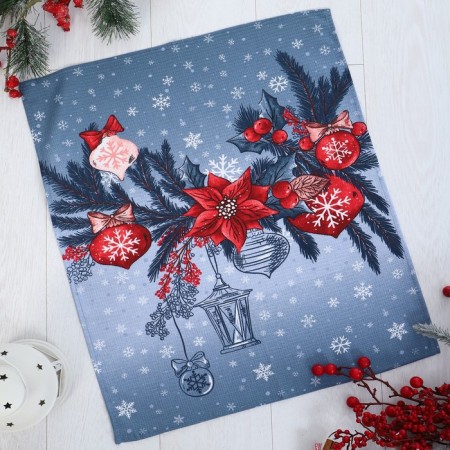 New Year's towel, size 45x60 cm, waffle, 160 g/m, cotton 100%