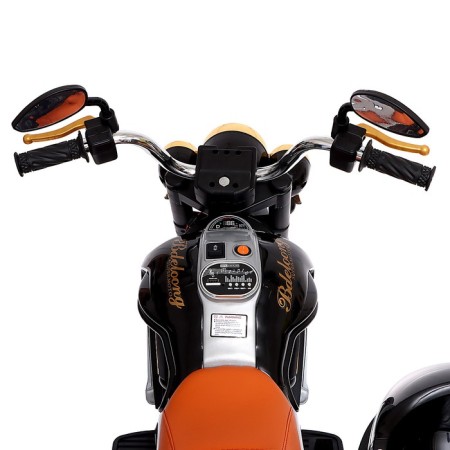 Electric car "Motorcycle Chopper", with a stroller, EVA, black color-8