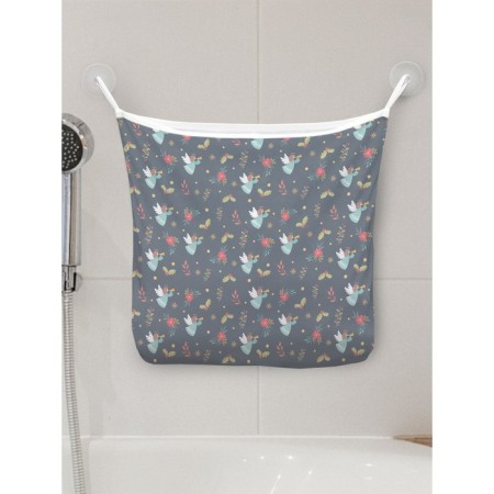 Organizer in a bath on suction cups "Christmas Angels", for storing toys and trifles, size 33x39 cm