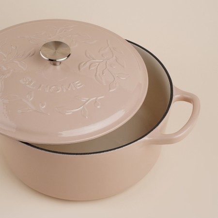 Cast iron pan with enameled coating SL Home, D = 28 cm, h = 12.5 cm, pink color-8
