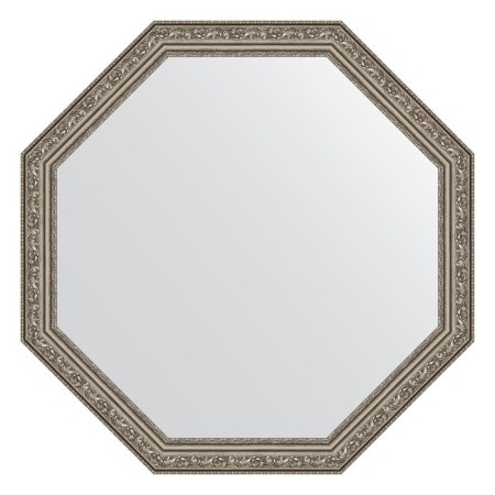 Mirror in the baguette frame, vignette aged silver 56 mm, 70.4x70.4 cm