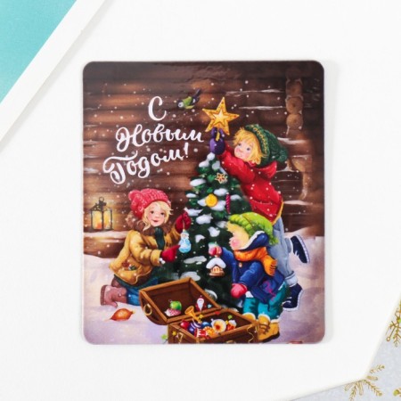 Vinyl magnet "Children play" 6x7 cm-1