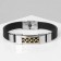 Bracelet Unisex "Power" rectangle with weaving, black color with silver, 22 cm