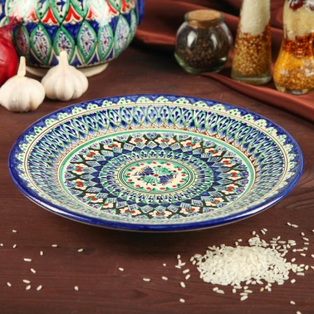 Plant of Rishtan ceramics "Patterns", 27 cm, Blue Mix