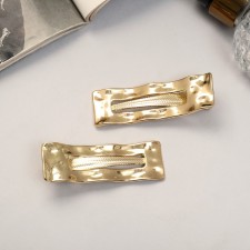 Liberty hair clip (set 2 pcs) is a straight wave, 6.5 cm, gold