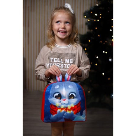 Baby plush backpack "Hare", 24x24 cm-8