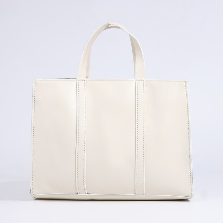 Bag Female Tout with zipper, milk color-1