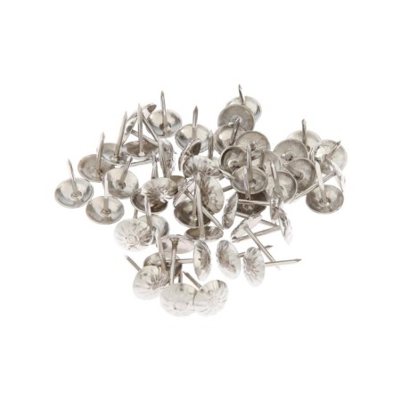 Tundra nails, decorative, textured, 11x16 mm, chrome, 100 pcs-3