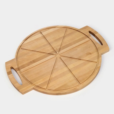 Pizza board with ADELICA handles "Italiano", 55 × 45 × 2 cm, birch, saturated with oil-7