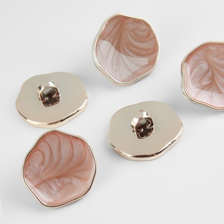 A set of buttons on the leg, d = 21.5 mm, 5 pcs, beige/gold color-1