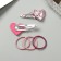 Hair set "Beatrice" (10 elastic bands 3 cm, 2 invisibility 5.5 cm) heart, pink