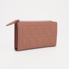 Women's wallet on the button, pink color