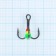 Namazu traffic light hook, with a drop and stone, 8 (int), GYV color, in a package of 5 pcs.