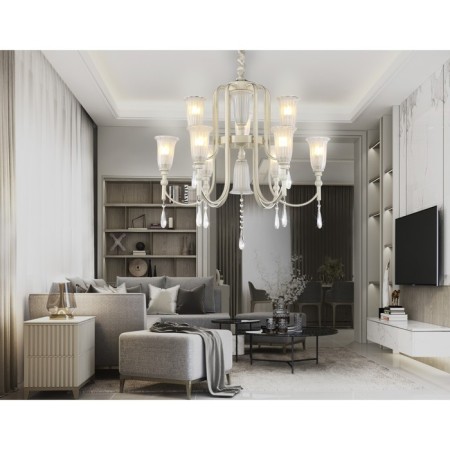 Crystal chandelier with Ambrella Light, Traditional, TR3248, 9HE14, beige, gold-2